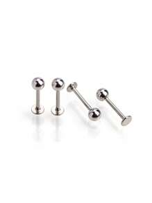 1 Stück medizinische Grad hypoallergene Titan-Stahl flacher Stift, extern mit Gewinde, kugelförmiger 20G/18G Ohrstecker für Knorpel, Augenbraue, Grübchen, 316L Piercing Schmuck, Lippen Ring, Zungenstecker