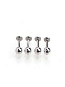 1 Stück medizinische Grad hypoallergene Titan-Stahl flacher Stift, extern mit Gewinde, kugelförmiger 20G/18G Ohrstecker für Knorpel, Augenbraue, Grübchen, 316L Piercing Schmuck, Lippen Ring, Zungenstecker