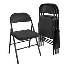 Deluxe Fabric Padded Folding Chair, Black, 4 Count - 4 - 查看 1