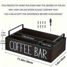 1pc Coffee Bar Accessories Storage Rack, Countertop Style, Tea And Coffee Storage, Wooden Coffee Bar Accessories, Suitable For Countertop And Farmhouse Style Storage Set, Can Perfectly Store Coffee Cups, Coffee Capsules, Sugar And More.