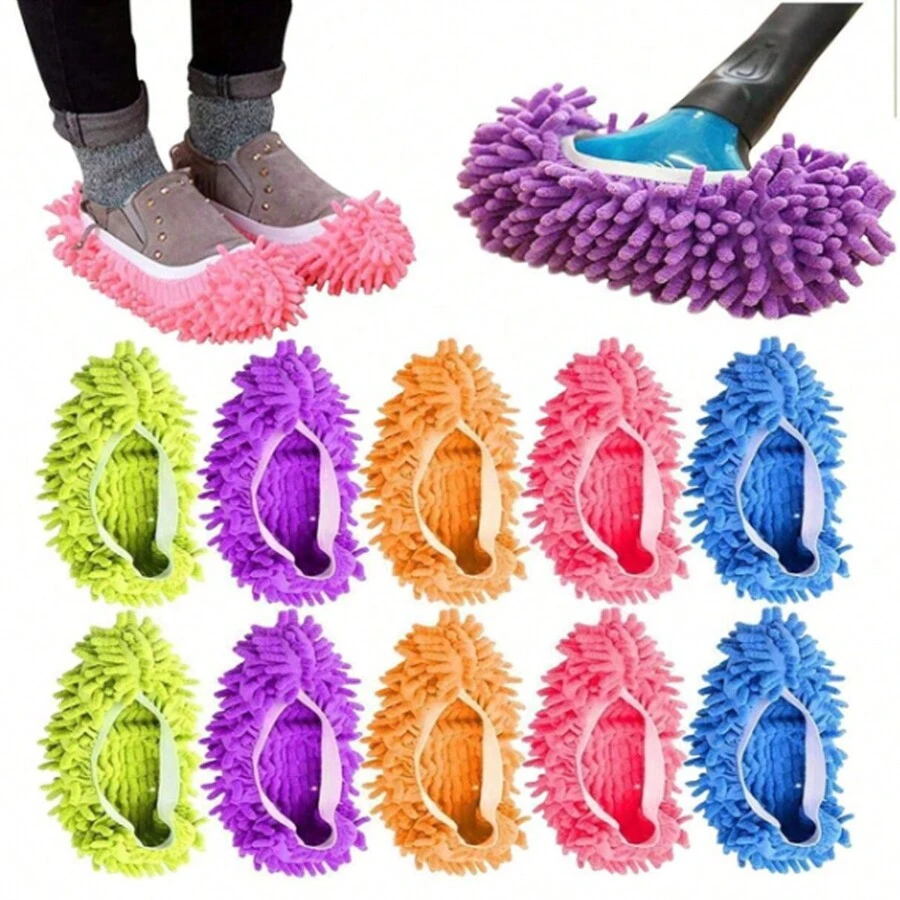 [2pcs/4pcs/6pcs/8pcs] Reusable Mop Slippers For Floor Cleaning, Microfiber Anti-Dust Mop Socks, Suitable For Women, Men, Children, Home, Office, Bathroom, Kitchen