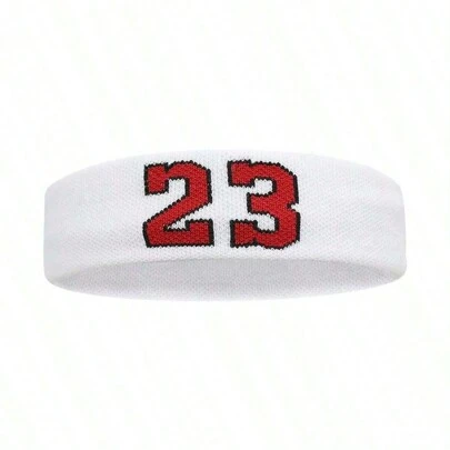 Faixa De Cabeça De Fitness Esportiva, Respirável & Secagem Rápida & Alta Elastano, Padrão De Estrela Do Basquete Número 23