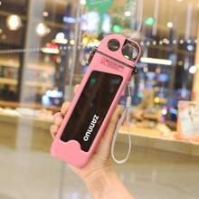 Square Straw Water Bottle With Scale Stylish Custom Water Bottle - Xám - Xem 4