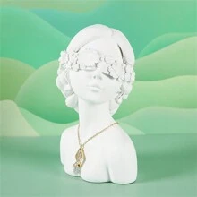 1 pieza Soporte de exhibición de busto de maniquí de resina creativo para almacenamiento de joyas como collares y aretes, modelo de retrato, vitrina, regalo para mujeres - Negro - Ver 37