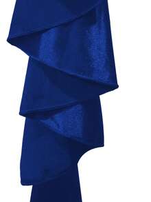 一件式新款时尚露背荷叶边褶皱紧身迷你连衣裙，性感无袖荷叶边下摆，适合夜店、派对、度假等场合，优雅夏季穿着 - 寶藍色 - 查看 10