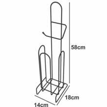 Floor Standing Toilet Paper Holder For Bathroom And Laundry Room Floor Standing Paper Holder Organizer Luxury - 黑色 - 查看 4