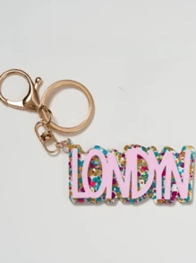 1pc Multi-Color Option To Customize Personalized Acrylic Name Keychain, Custom Lettering Keyring, Colorful Glitter Pendant, DIY Name And Date, The Perfect Gift For Special Occasions Mother's Day Valentine's Day Gift Back To School Gift Ideal Gift For Men And Women Birthday Gift Christmas Gift