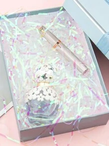 30g/50g/100g 3mm Chất độn Raffia màu cầu vồng, Chất độn trang trí cho hộp quà tặng, ngày lễ tình nhân, lễ Phục sinh, sinh nhật - Màu trắng trong suốt đầy màu sắc - Xem 6