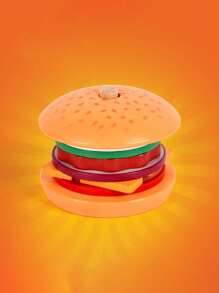 Wooden Baby's Simulation Hamburger Sandwich Set With Matching Pillars, Food Cutting, Kitchen Utensils For Kindergarten Family Toys