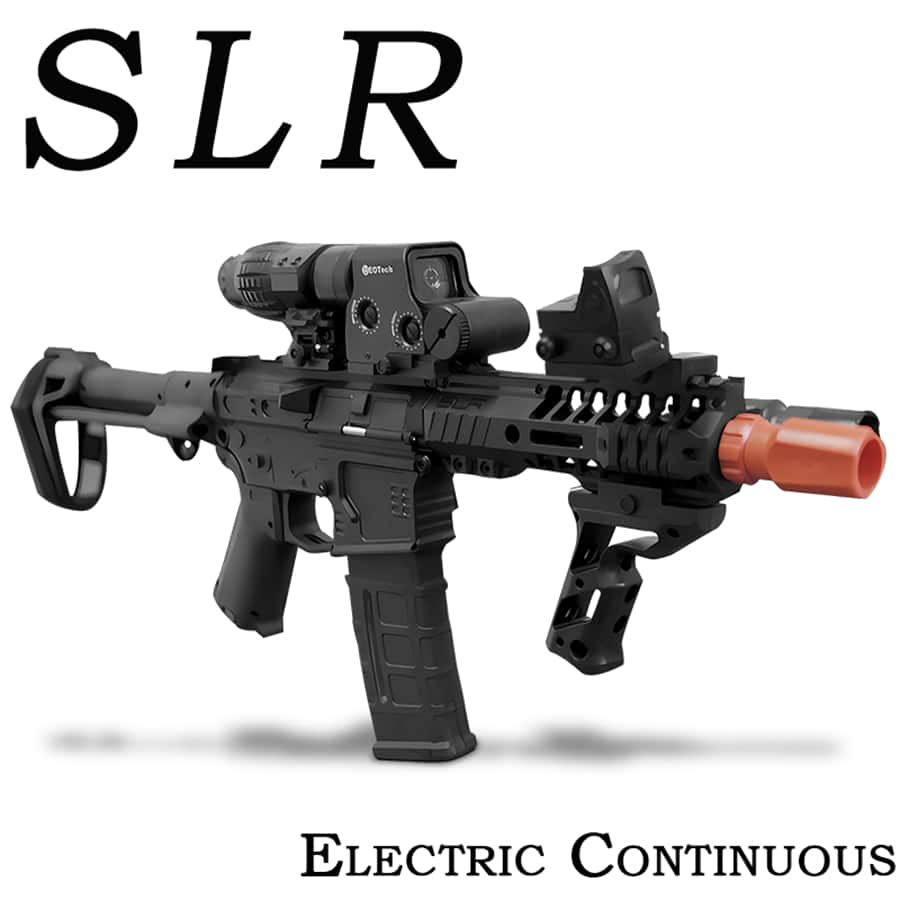 SLR Electric Gel Ball Gun [7.4v High-Speed Continuous Shooting Upgraded Version] Highly Assembled Toys, Manual/Automatic Continuous Shooting Dual Mode And Linkage Effect Does Not Include Bullets,Children's Gifts, Holiday Gifts,Outdoor Activity Toys. - 黑色 - 查看 1