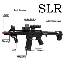 SLR Electric Gel Ball Gun [7.4v High-Speed Continuous Shooting Upgraded Version] Highly Assembled Toys, Manual/Automatic Continuous Shooting Dual Mode And Linkage Effect Does Not Include Bullets,Children's Gifts, Holiday Gifts,Outdoor Activity Toys. - 黑色 - 查看 9