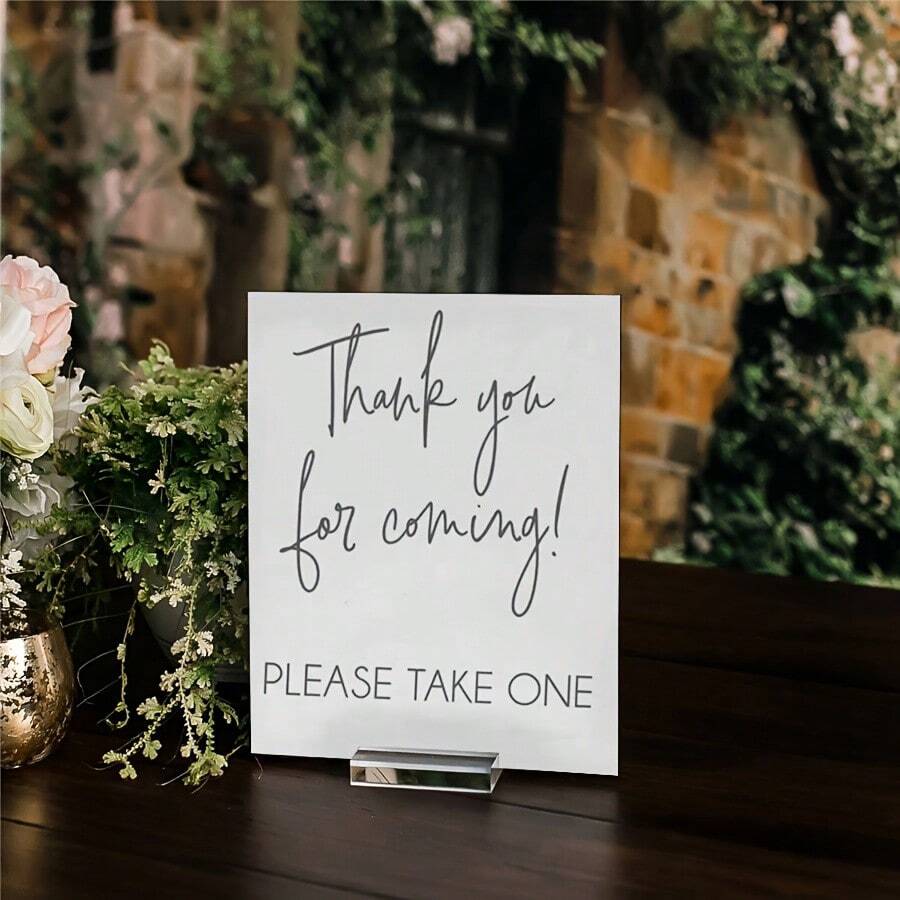 Thank You For Coming Please Take One Sign Wedding Shower Bridal Shower Or Baby Shower Favors For Guests - White - View 1
