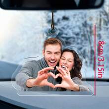 1pc/3pcs Personalized Acrylic Car Mirror Hanger: Custom Photo Decoration, Waterproof And Colorfast, Suitable For Couples, Friends And Family, Valentine's Day, Valentine's Day Decor Gifts Birthday Graduation, Multi-Functional, Adjustable, Anti-Mold, Ornamental, Reusable, Exquisite, Adorable, Modern, Colorful, Cute, Comfortable, Stylish, Custom, Personalized, Unique, Ideal Gifts For Her, Boyfriend, Girlfriend, Dad, Mom, Family, Friends, Son, Daughter, School Students, Office, Tea Room, School, Home, Home Refresh