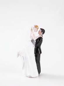 1 件西式婚礼蛋糕装饰，新娘新郎娃娃蛋糕装饰，幸福新娘新郎树脂挂饰，婚礼装饰用品，人物装饰挂饰，适用于婚礼蛋糕装饰，情人节周年纪念蛋糕装饰，婚礼餐桌装饰布置，家居装饰挂饰，情人节周年纪念礼物（手绘，有瑕疵，介意请勿购买）