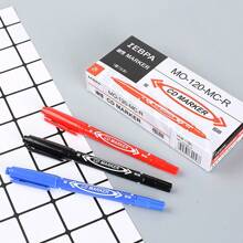 Oil-Based Marker Pen Small Dual-Tip Marker Pen Outliner Pen Marking Note-Taking Pen Three Colors - Multicolor - View 9