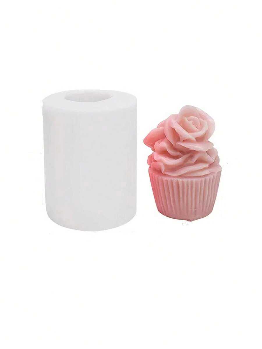 1 khuôn nến silicon hình hoa hồng 3D 2 trong 1, nến tan chảy sáp tự làm, đá khuếch tán hương hoa thủy tiên, phụ kiện trang trí để bàn nhà cửa - trắng - Xem 1