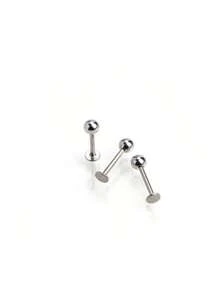 1 Stück medizinische Grad hypoallergene Titan-Stahl flacher Stift, extern mit Gewinde, kugelförmiger 20G/18G Ohrstecker für Knorpel, Augenbraue, Grübchen, 316L Piercing Schmuck, Lippen Ring, Zungenstecker