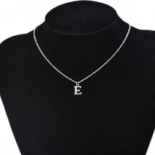Stainless Steel Initial Letter Necklace + Velvet Bag Cute Pendant Delicate Gift - R - Xem 6