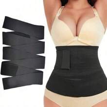 弹力钩环腰带瑜伽健身运动腹部束身衣涤纶面料可机洗（S-3M、M-4M、L-5M） - 黑色 - 查看 6