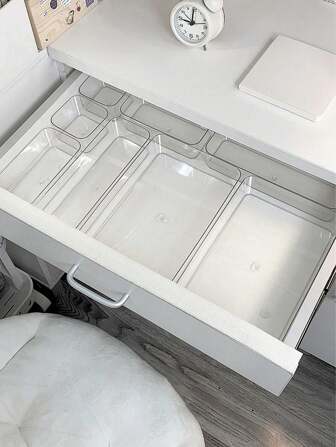 1 件/4 件/5 件/6 件/7 件/10/25 件透明化妆品收纳盒，抽屉式收纳盒，分隔式收纳容器，可自由组合，化妆品收纳盒，适用于家庭、学校、宿舍、办公室收纳，非常适合家庭收纳和整理，适用于女士礼品盒、节日礼品盒、情人节礼品盒、情人节装饰品、女友礼物。