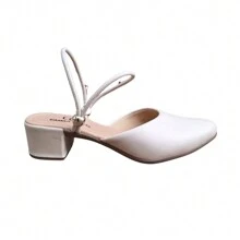 Women's 2 In 1 Social Mule Women's Pumps Low Medium Heel Comfort 050 - 白色 - 查看 5