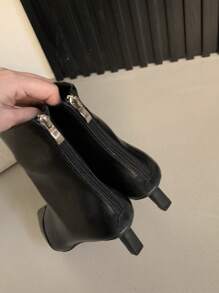 Damen Stiefeletten mit spitzer Zehenpartie, Kroko-Prägung, Kunstleder Einsätze, stilvolle, vielseitige High Heel Kurzstiefel, angenehm zu tragen