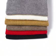 1 chiếc khăn len lông cừu trơn, đa năng và ấm áp cho mùa thu đông, làm từ sợi polyester - khăn quàng kẻ sọc - Xem 8