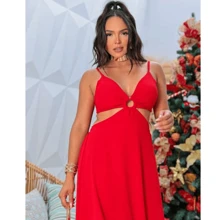 Women's Long Dress Long Wedding Party Dresses Elegant Bridesmaid Casual - 紅色 - 查看 3