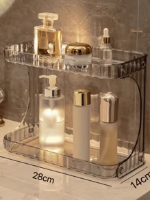 Organizer Shelf Diamond Acrylic Makeup Holder Beauty Lines - trong suốt - Xem 3