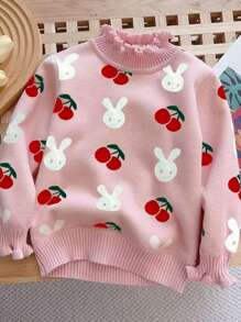 M.Dian xi Young Girl 2025 New Tulip Collar Casual Versatile Pullover Knit Top