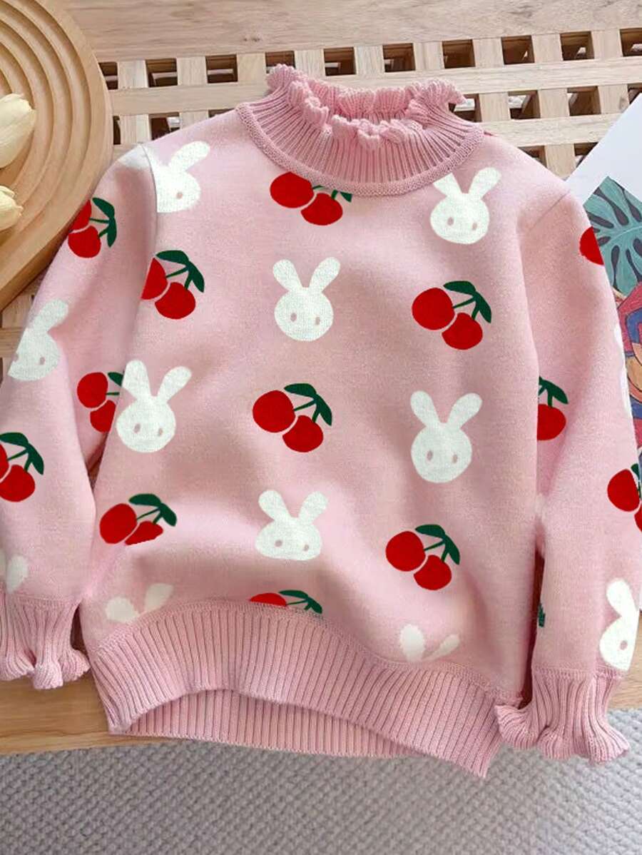 M.Dian xi Young Girl 2025 New Tulip Collar Casual Versatile Pullover Knit Top