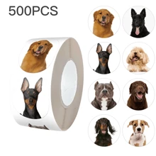 500pcs/Roll Cute Animal Dog Stickers, Animal Sticker Rolls For Students Scrapbooking, Gift Sealing, Round Tapes,School Supplies,Back To School - Multicolor - View 11