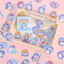 50 Peças/Caixa Conjunto de Mini Adesivos Animais Cartoon, Adesivos para Caderno, Álbum de Recortes, Usados para Artesanato DIY, Diário, Planejador, Embalagem, Decoração de Papelaria