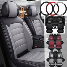 For Jp Premium Nappa Leather Car 5 Seat Covers Full Set Protector Front & Rear
