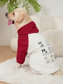 宠物服装 狗狗服装 大型犬服装 狗狗拼色服装 狗狗加厚运动衫 猫服装 适合 10 磅至 100 磅的狗狗 - 紅色 - 查看 7