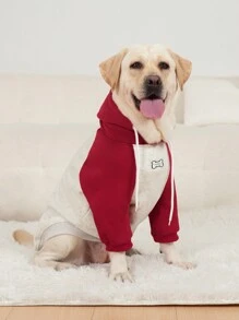 宠物服装 狗狗服装 大型犬服装 狗狗拼色服装 狗狗加厚运动衫 猫服装 适合 10 磅至 100 磅的狗狗 - 紅色 - 查看 4