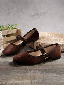 Women's Flat Casual Brown Suede Strap Slip-On Shoes For Daily Wear With Dresses, Cross-Border Fashion Item, Size 35-43, Spring/Autumn Valentines,Mary Jane,Ballet Flats - Brown - View 8