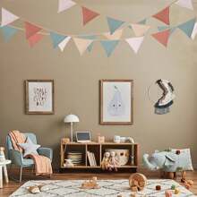 9.8Ft Christmas Candy Colored Garland Pennant Double Fabric Bunting Banner Triangle Flags For Shower Birthday Wedding Hen Party Home Outdoor Garden Decorations