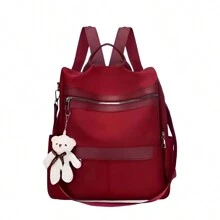 Women's Anti-Theft Waterproof Multipurpose Crossbody Casual Shoulder Backpack - Red - View 1