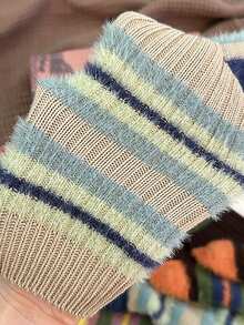 3 paia di calze alla caviglia da donna, a blocchi di colore, a righe, morbide e calde, alla moda e versatili, comode, ottimo regalo per la Festa della Mamma