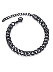 1pc Steel Electroplated 18K Minimalist Style Chain Bracelet For Men, Chain, Hip-Hop And Sport Design, Suitable For Parties, Daily Wear, Holiday Graduation Gifts