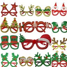 14pcs/Set Random Style Christmas Glasses, Christmas Glasses Set, Holiday Party Supplies, Photo Props, Holiday Decorations