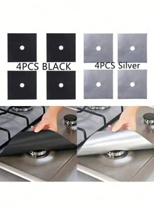 4/8件套燃气灶防污防油垫可水洗清洁垫炉头保护垫耐脏耐热垫材质燃气灶保护垫适用于家用煤气灶家居用品，Sh2411098880676191 - 彩色 - 查看 8