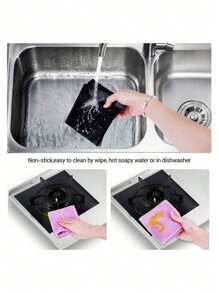 4/8件套燃气灶防污防油垫可水洗清洁垫炉头保护垫耐脏耐热垫材质燃气灶保护垫适用于家用煤气灶家居用品，Sh2411098880676191 - 彩色 - 查看 7