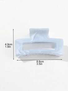 2 pezzi/set Fermagli per capelli in materiale PC con texture di marmo, Molletta per capelli quadrata oversize dai colori sognanti blu e verde, adatti per feste, tea festa, acconciature, accessori per capelli autunno inverno per donna per vacanze