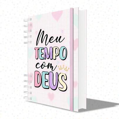 Caderneta Meu Devocional Planner Caderno de Anotações Minhas Orações 208 Páginas Capa Dura Rosa