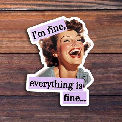 3 英寸“一切都好讽刺乙烯基贴纸 - 非常适合笔记本电脑、水瓶、日记本和工作区 | 非常适合幽默爱好者、讽刺爱好者和自我表达倡导者 | 送给朋友、家人和同事的独特礼物 | 大胆讽刺贴纸，适合办公室幽默和个人装饰”