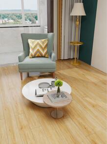 1卷米色加厚自粘地板砖贴纸(厚度:0.18毫米),防水防滑乙烯基地板贴,自粘式,适用于浴室、客厅、卧室、厨房、房车等场所,也适用于卧室和客厅,加厚防滑可移除墙纸,卧室装饰,家居装饰,厨房用品,卧室地毯 - 米黃色 - 查看 3