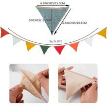 9.8Ft Christmas Candy Colored Garland Pennant Double Fabric Bunting Banner Triangle Flags For Shower Birthday Wedding Hen Party Home Outdoor Garden Decorations