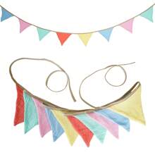 9.8Ft Christmas Candy Colored Garland Pennant Double Fabric Bunting Banner Triangle Flags For Shower Birthday Wedding Hen Party Home Outdoor Garden Decorations